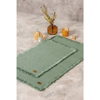 Cotton Box Bath Rug Set Yeşil 2'li 75x125 60x90